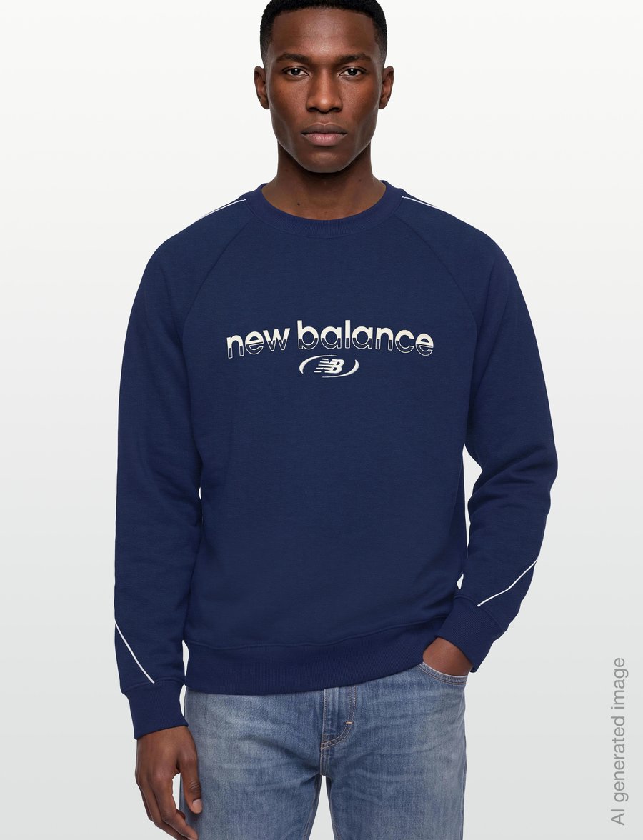New Balance - Trackside Fleece Crew - Överdelar - nb navy - 3