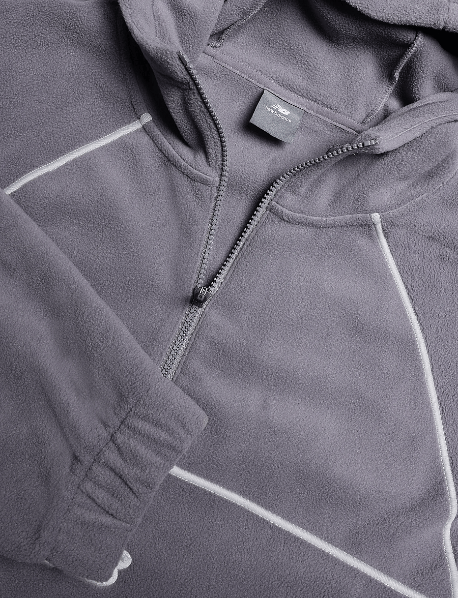 New Balance - Trackside Polar Fleece Hoodie - fleece & midlayer - off-line grey - 2