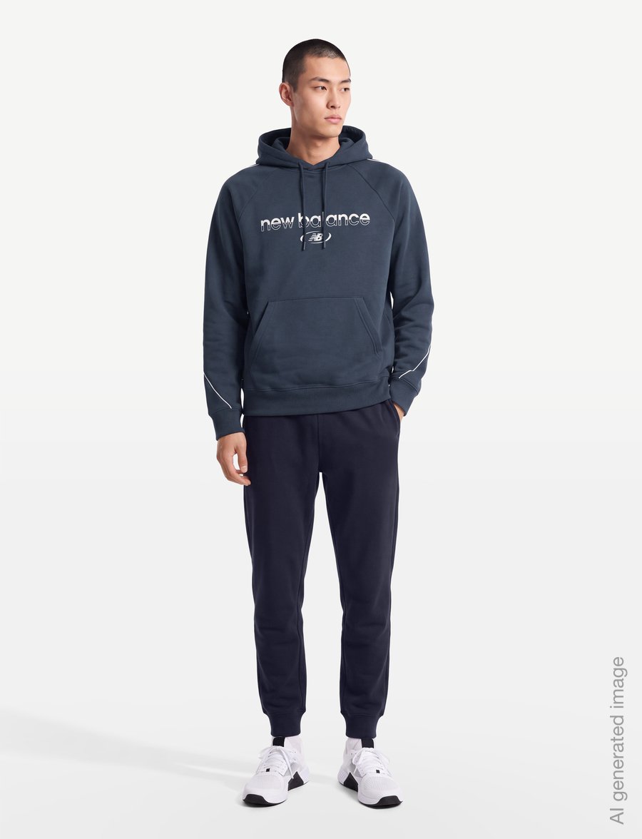 New Balance - Trackside Fleece Hoodie - huvtröjor - nb navy - 0