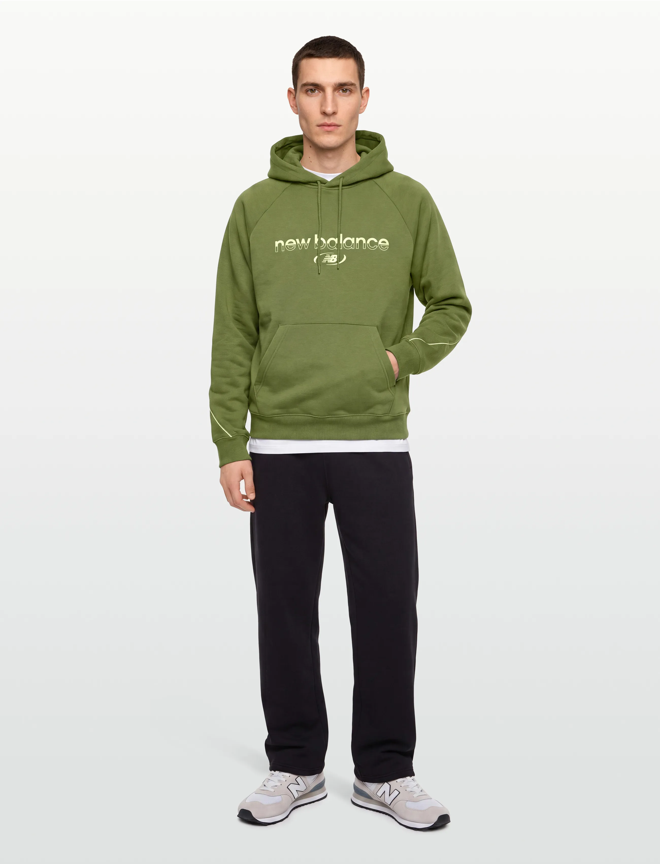 New Balance Trackside Fleece Hoodie, XXL, Green, Sport Sweatshirts & Hoodies > Sport Hoodies, Herre
