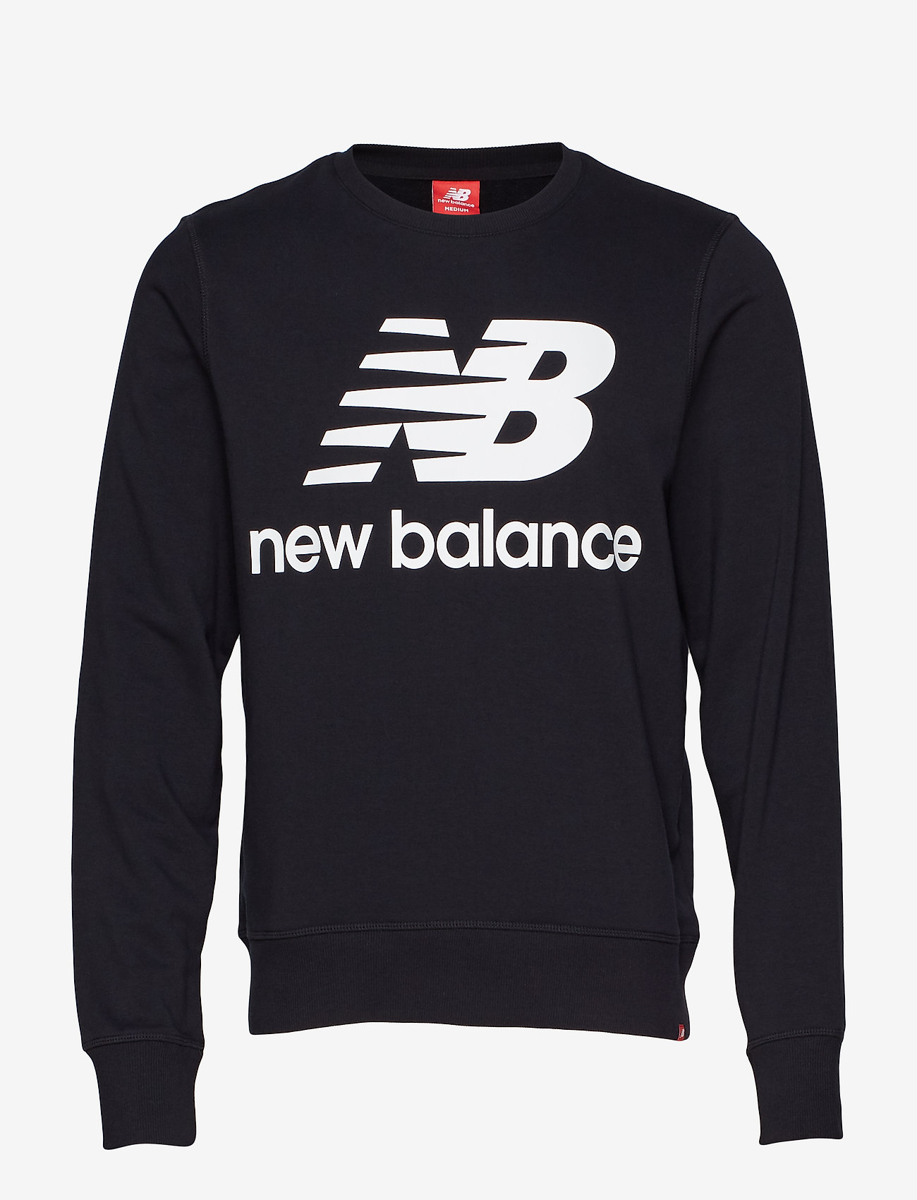 ESSENTIALS STACKED LOGO CREW - BLACK