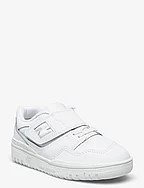 New Balance 550 Kids Bungee Lace with Hook & Loop Top Strap - WHITE