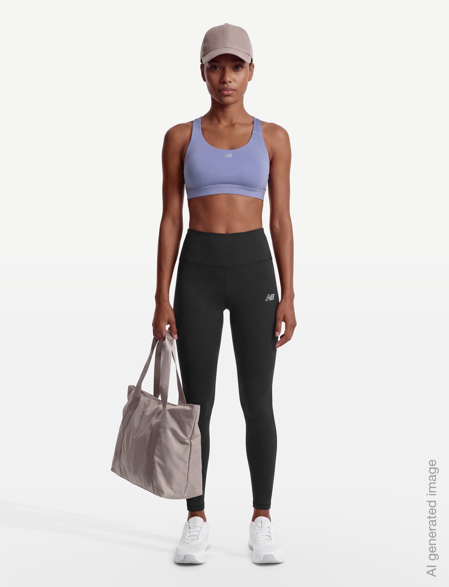 New Balance - NB Essential Train Bra - mittlerer halt - dark smoked violet - 0