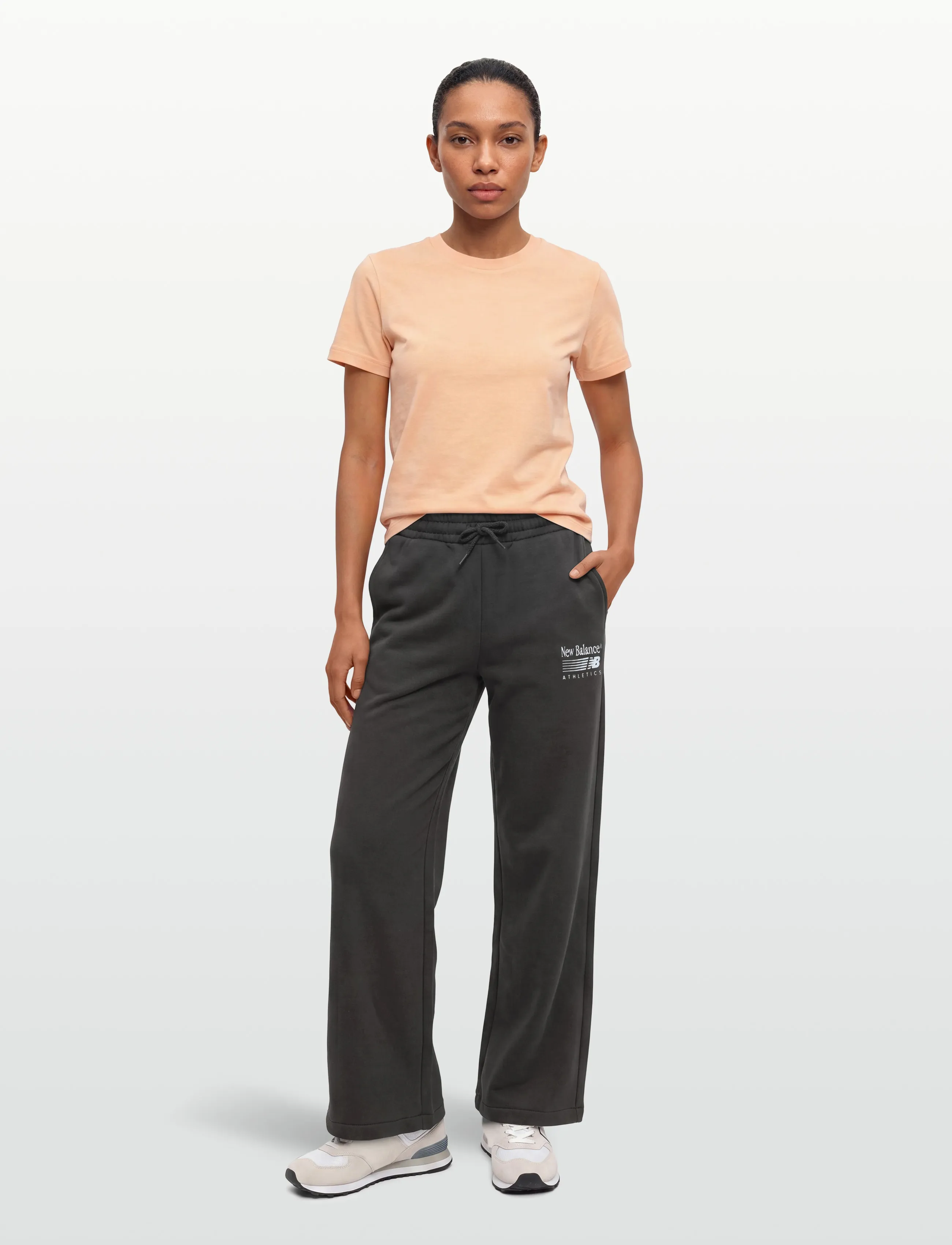New Balance Trackside Fleece Pant, XL, Sport Pants, Grau - Sweatpants, Frauen