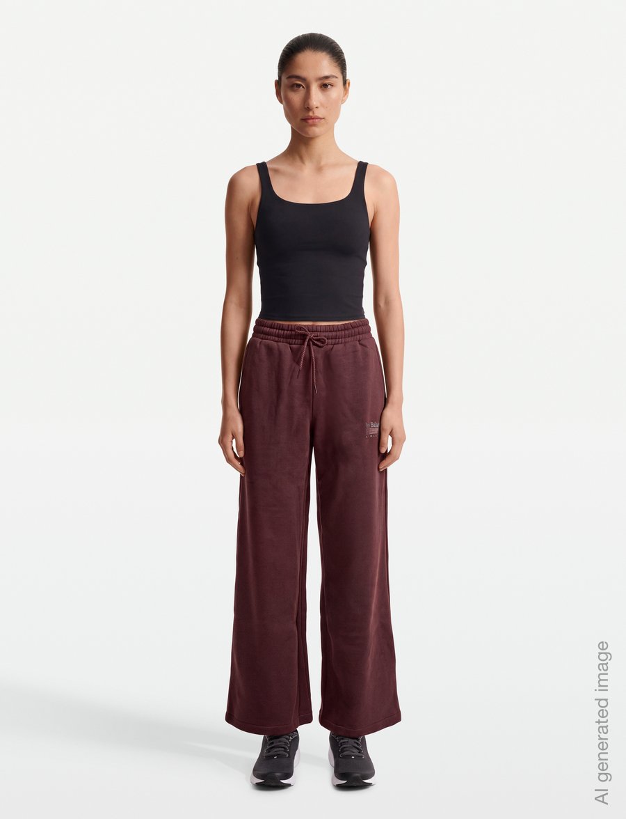 New Balance - Trackside Fleece Pant - trainingshosen - cherry leather - 0