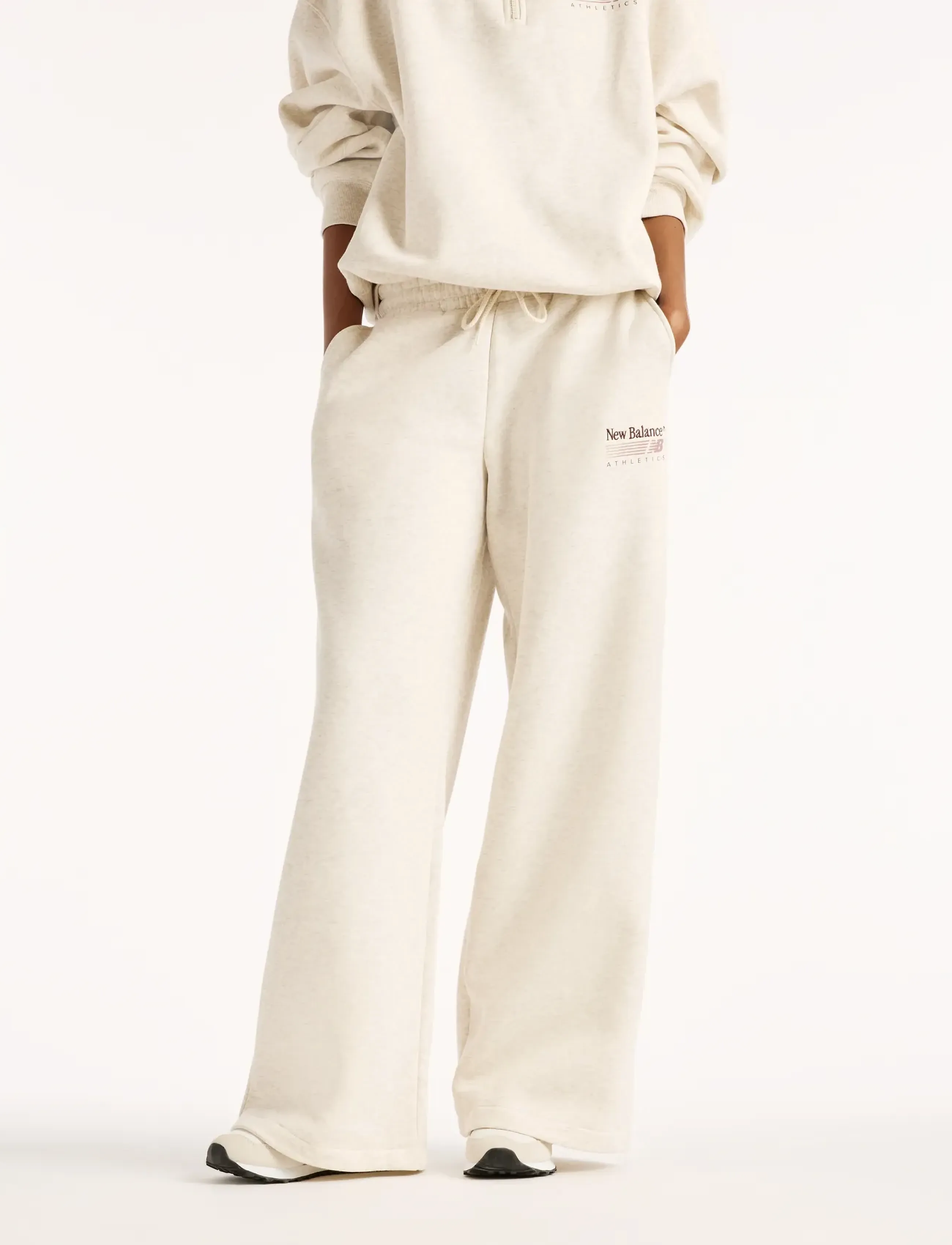New Balance - Trackside Fleece Pant - trainingshosen - linen heather - 0