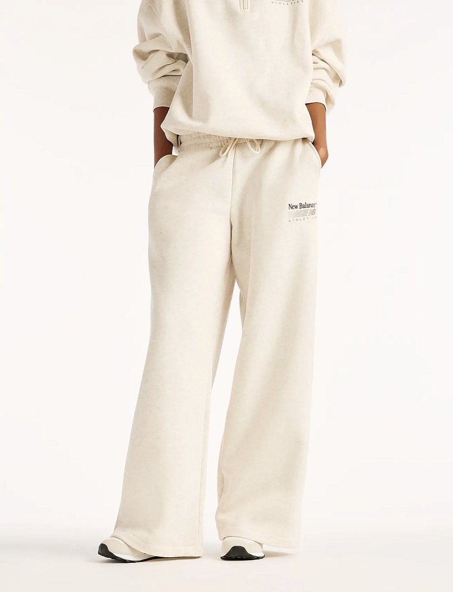 New Balance - Trackside Fleece Pant - trainingshosen - linen heather - 0