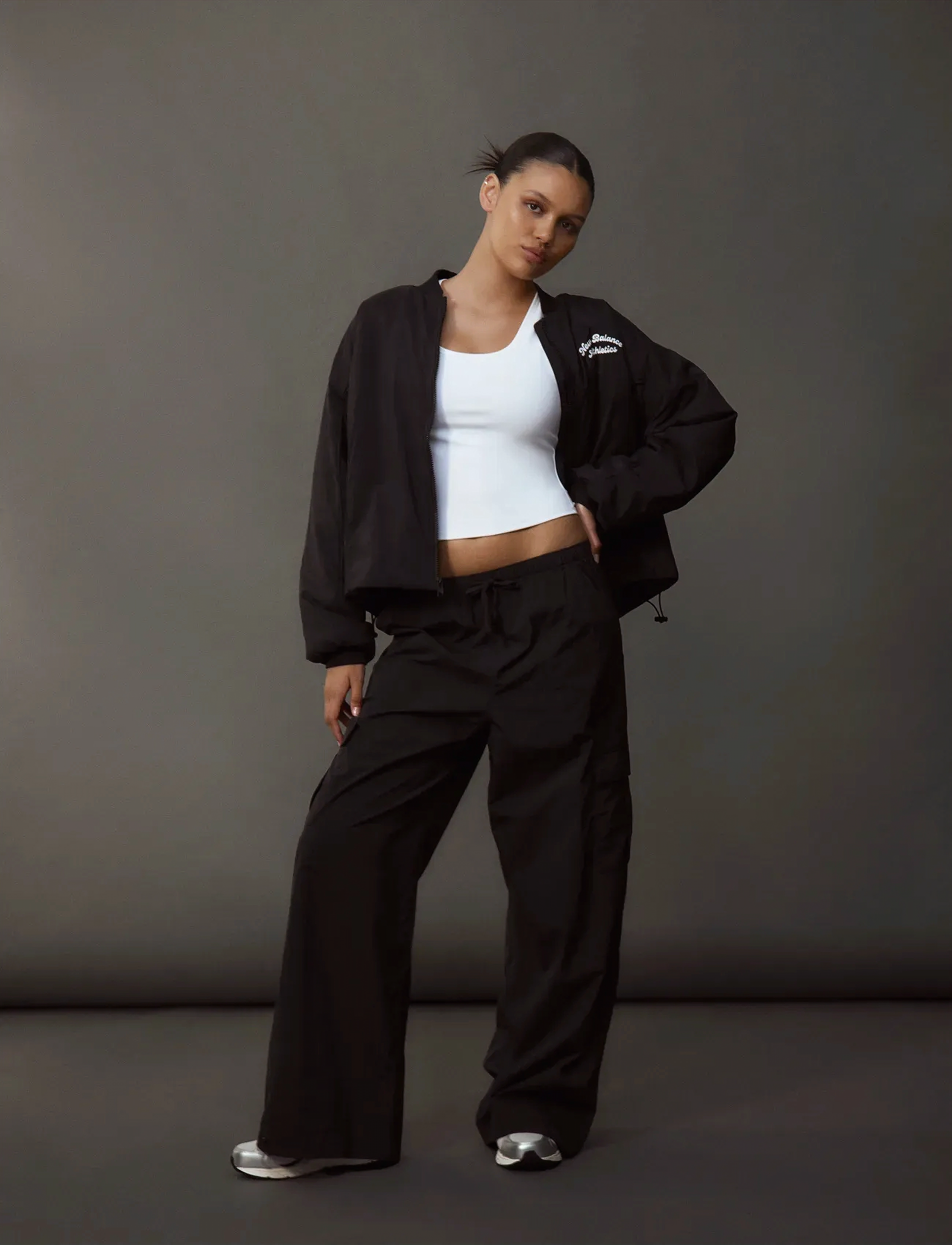 New Balance - Linear Heritage Woven Bomber Jacket - casual jackor - black - 4