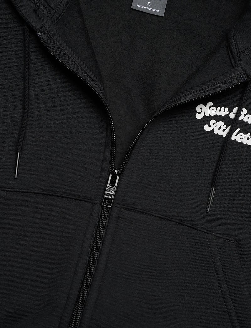 New Balance - Linear Heritage Fleece Full Zip - huvtröjor - black - 2