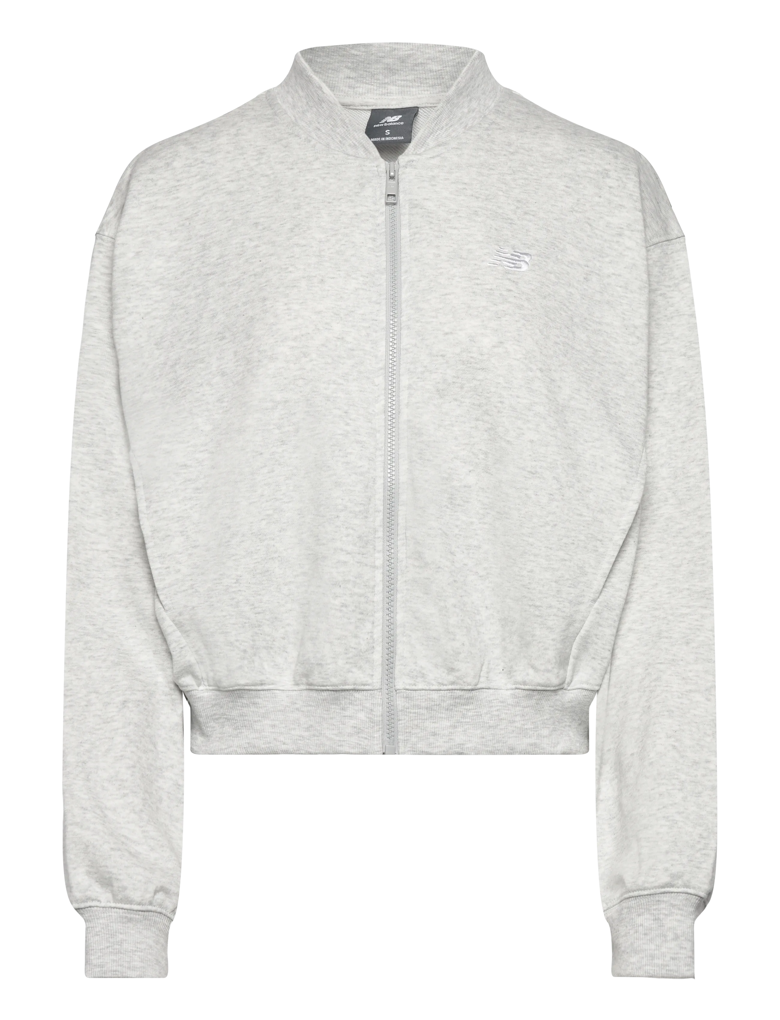 New Balance French Terry Bomber, S, Sport Jackets, Grau - Casual Frauen