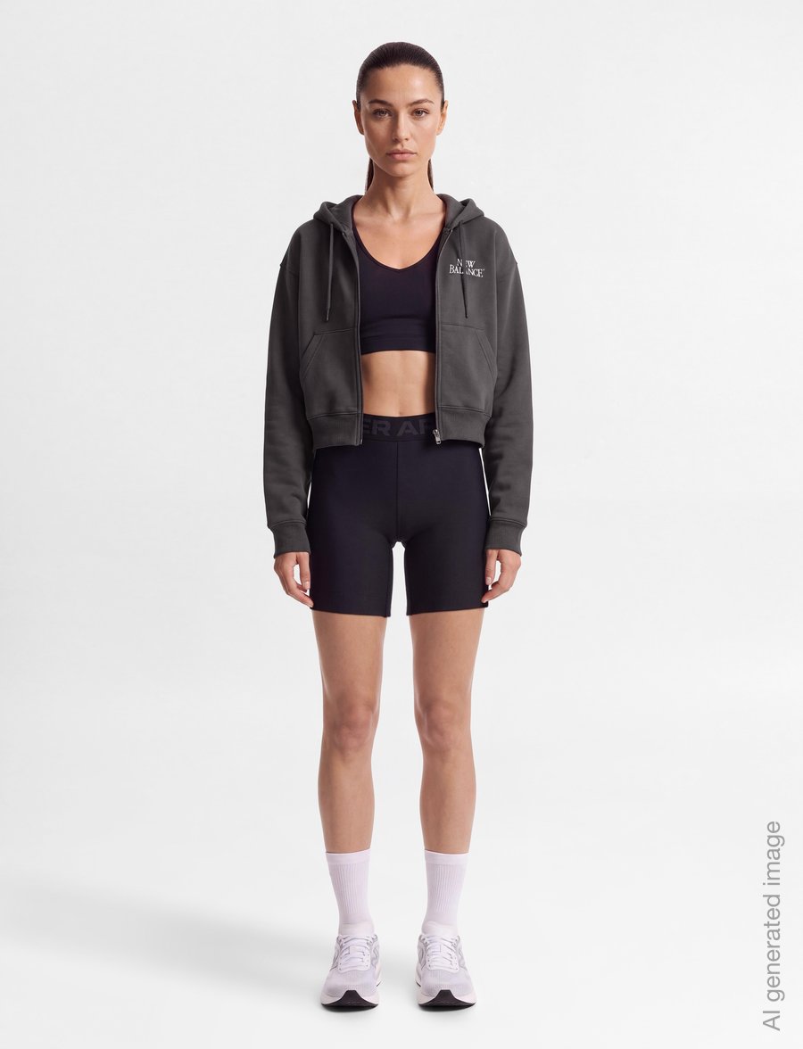 New Balance - Linear Heritage Fleece Full Zip - sweatshirts - faded black - 0