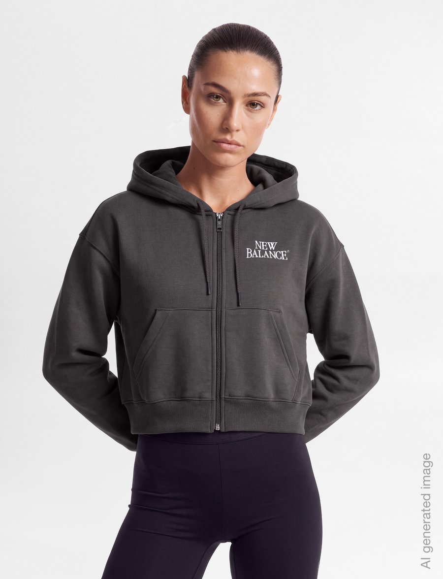 New Balance - Linear Heritage Fleece Full Zip - sweatshirts - faded black - 3