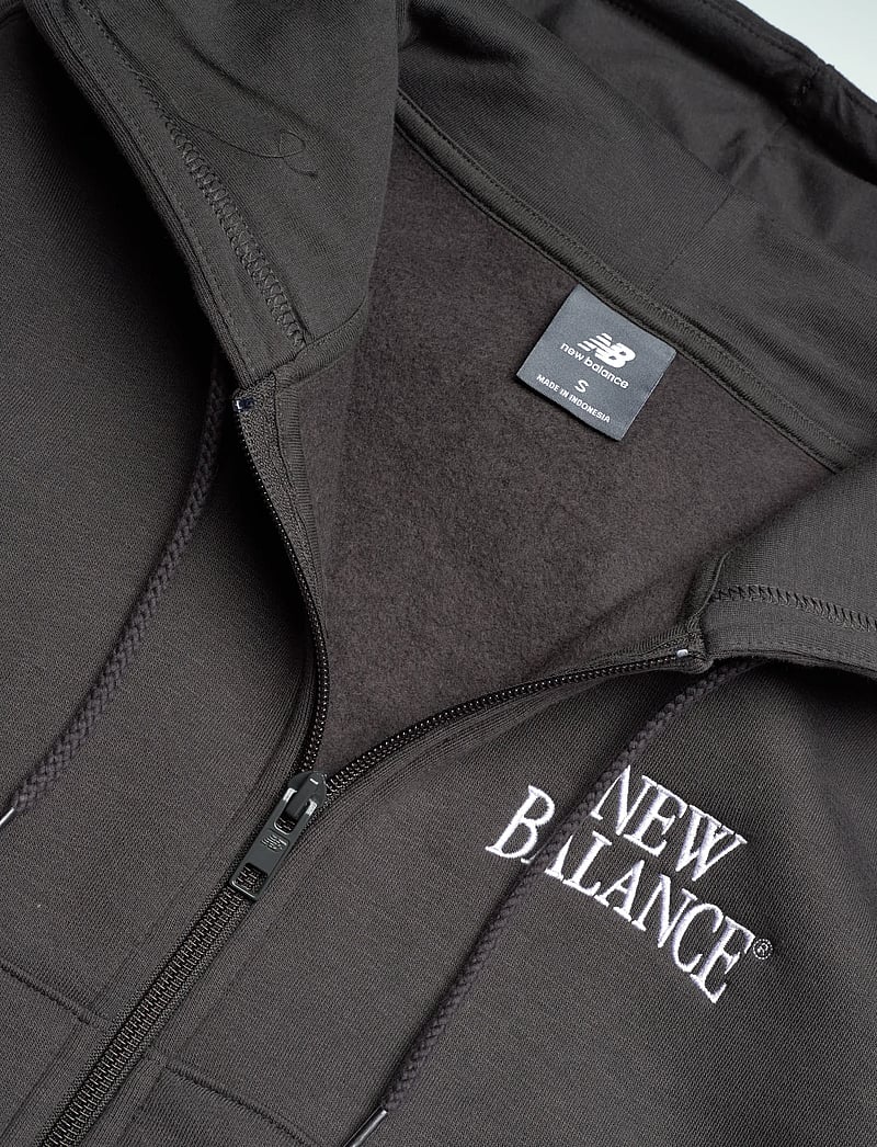 New Balance - Linear Heritage Fleece Full Zip - huvtröjor - faded black - 2