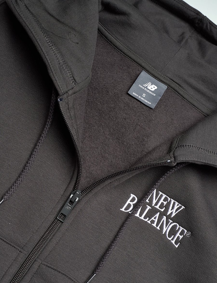 New Balance - Linear Heritage Fleece Full Zip - sweatshirts - faded black - 2