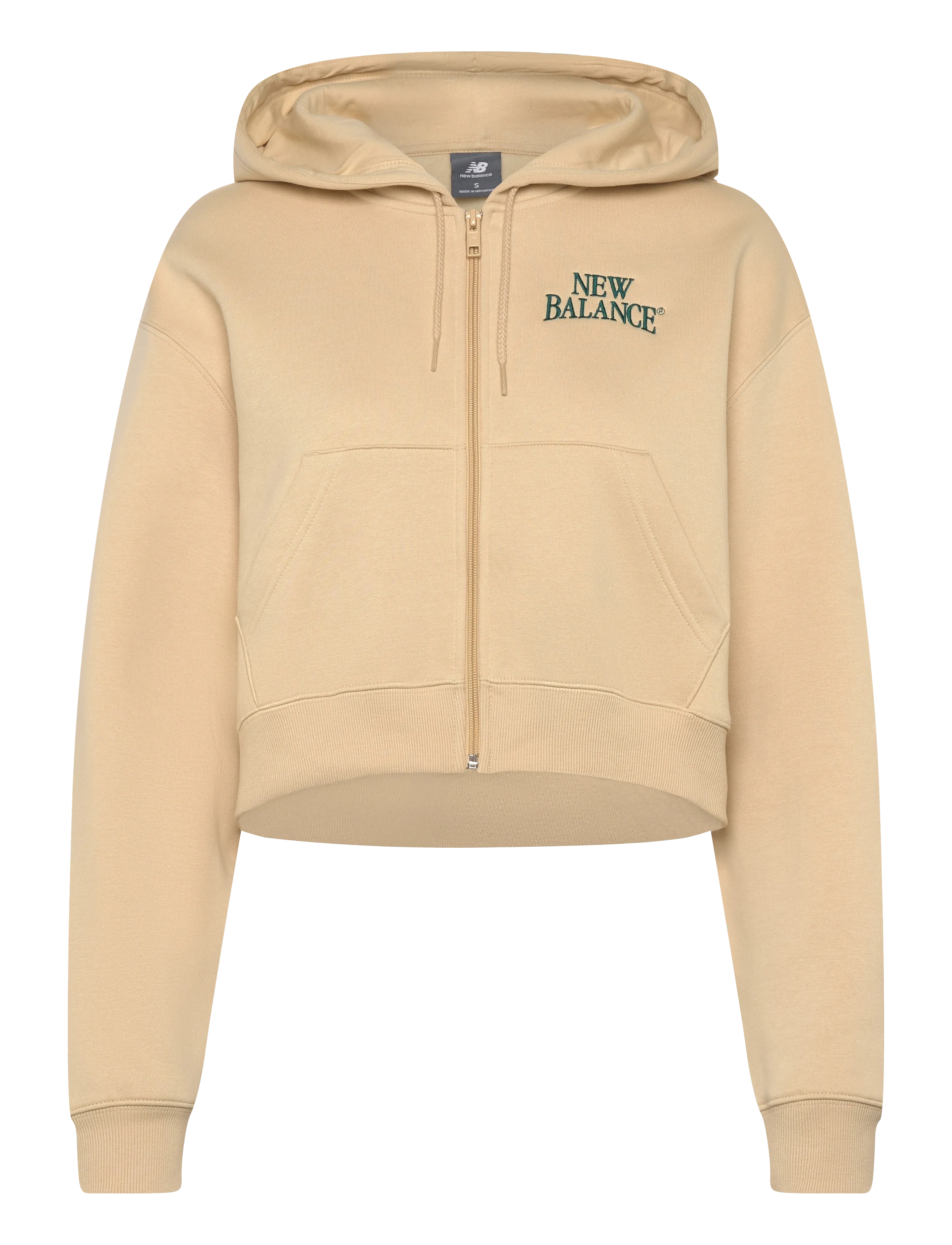 New Balance Linear Heritage Fleece Full Zip, L, Sport Sweatshirts & Hoodies, Creme - Frauen