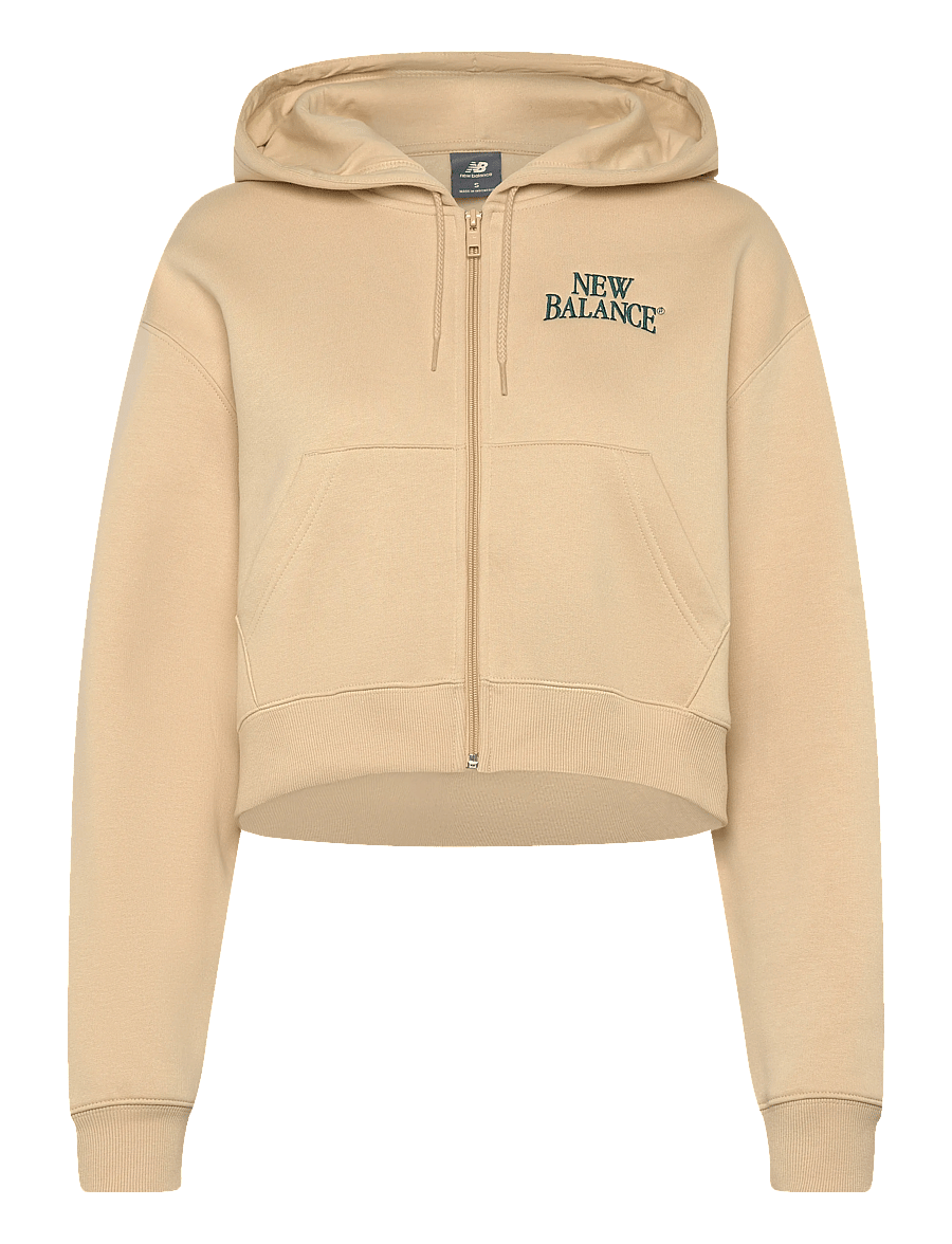 New Balance - Linear Heritage Fleece Full Zip - sweatshirts - toasted sesame - 0