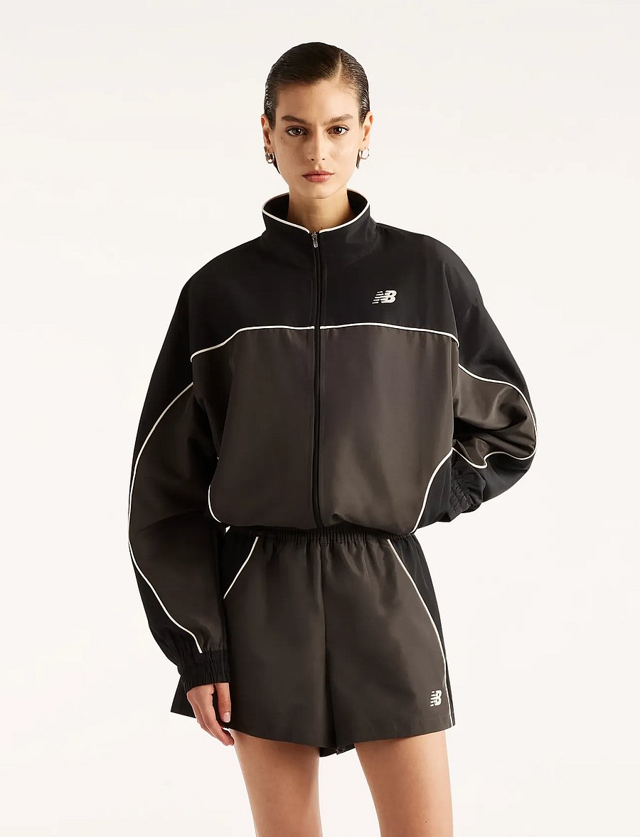 New Balance - Trackside Woven Jacket - trainingsjacken - black cement - 0