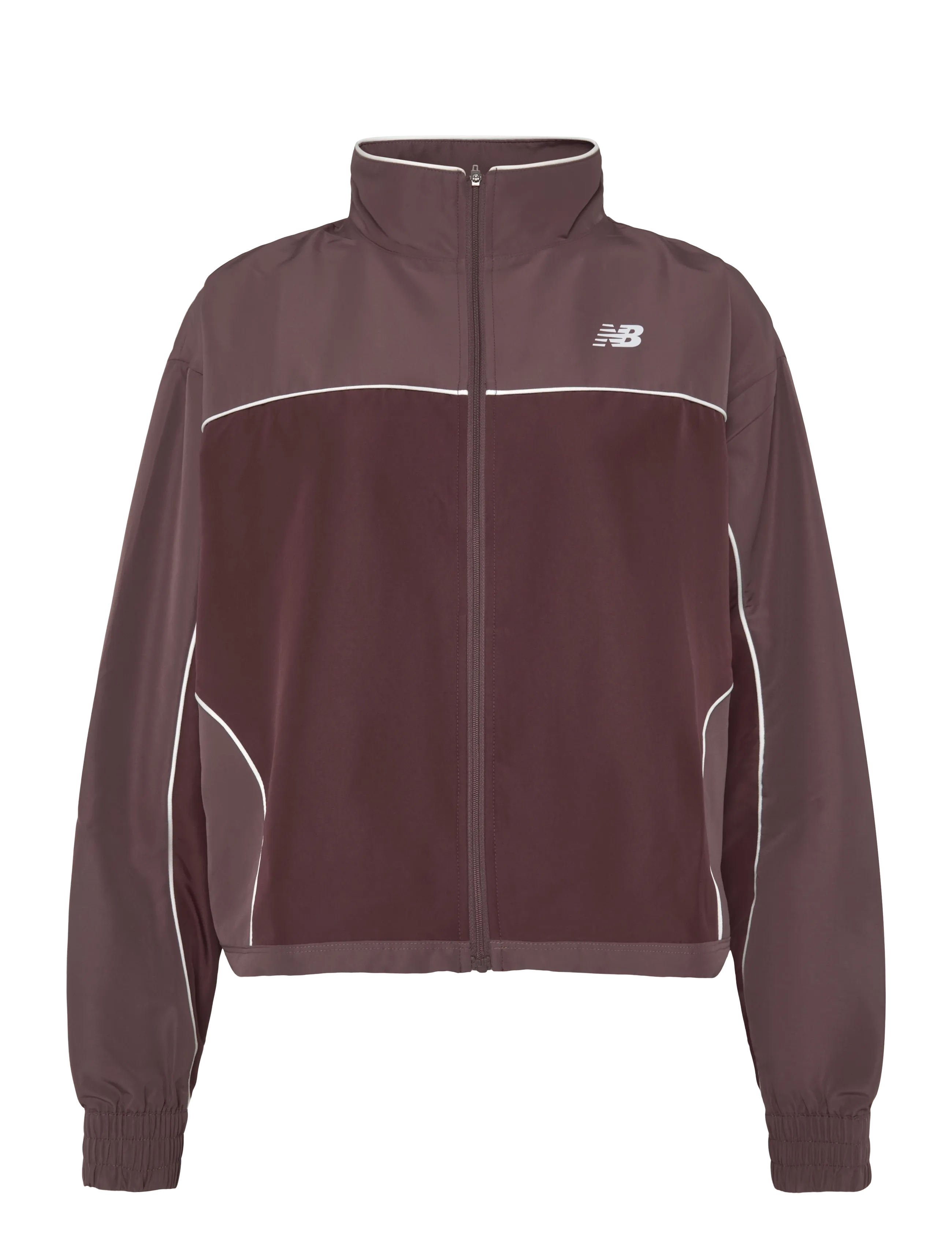 New Balance Trackside Woven Jacket - Tøj - CHERRY LEATHER / burgundy