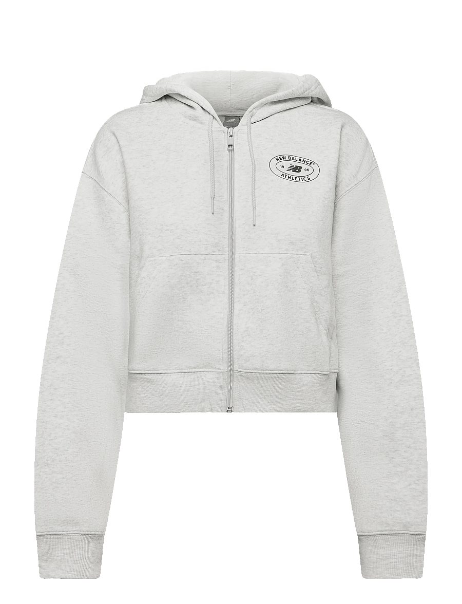 New Balance - Reimagined Fleece Full Zip - kapuutsiga dressipluusid - ash heather - 0