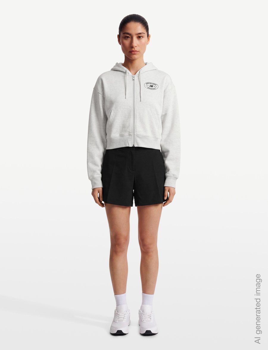 New Balance - Reimagined Fleece Full Zip - kapuutsiga dressipluusid - ash heather - 0