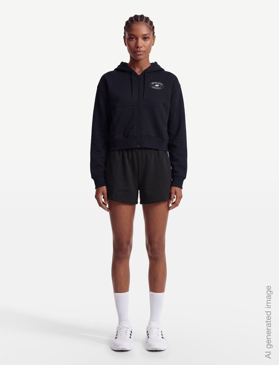 New Balance - Reimagined Fleece Full Zip - kapuutsiga dressipluusid - dark night - 0