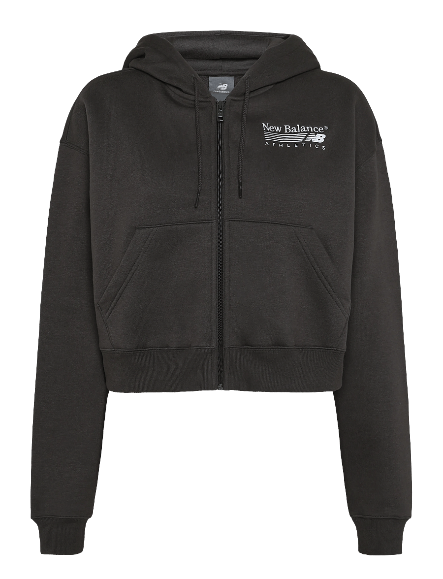 New Balance - Trackside Fleece Full Zip - huvtröjor - black cement - 0