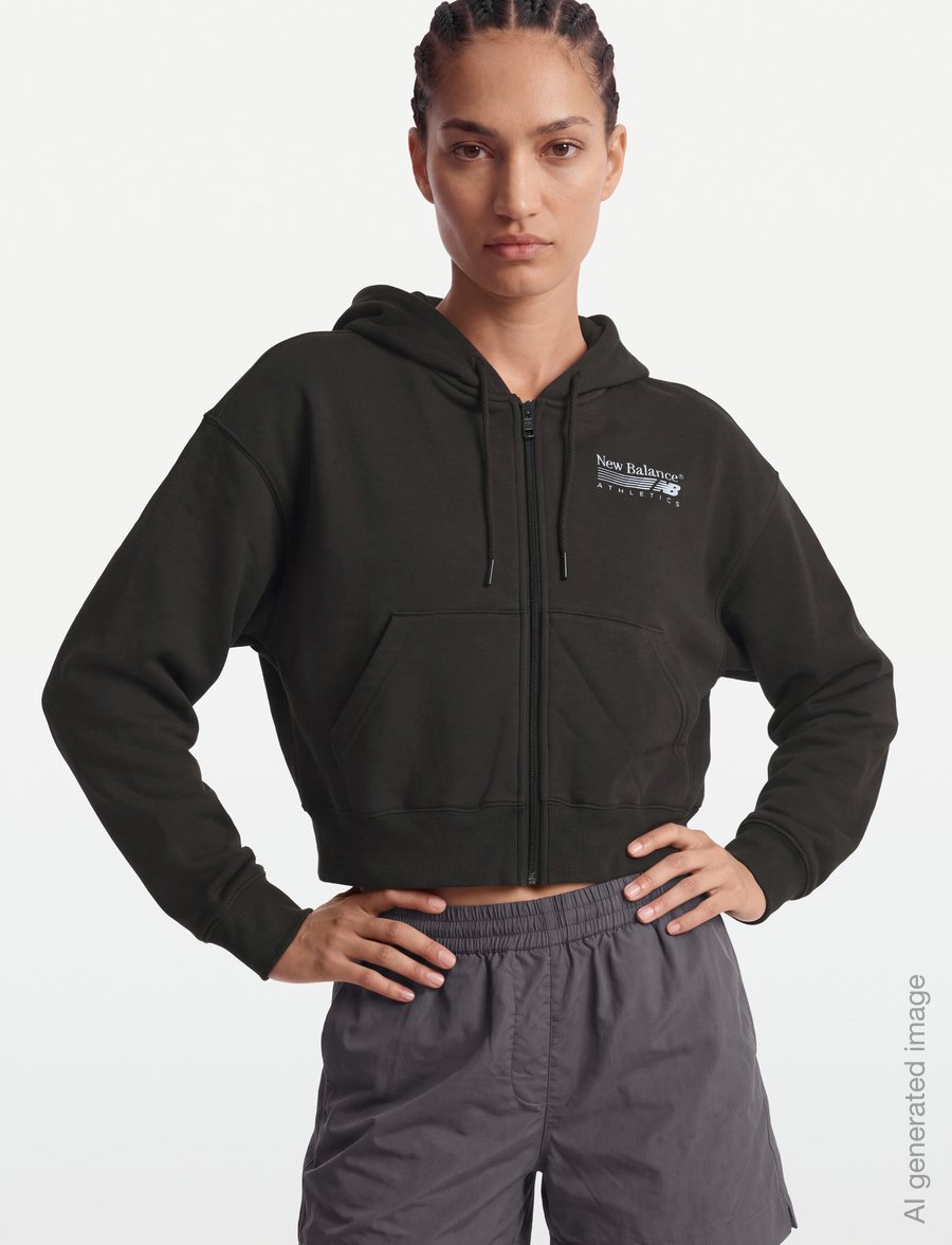 New Balance - Trackside Fleece Full Zip - sweatshirts - black cement - 3