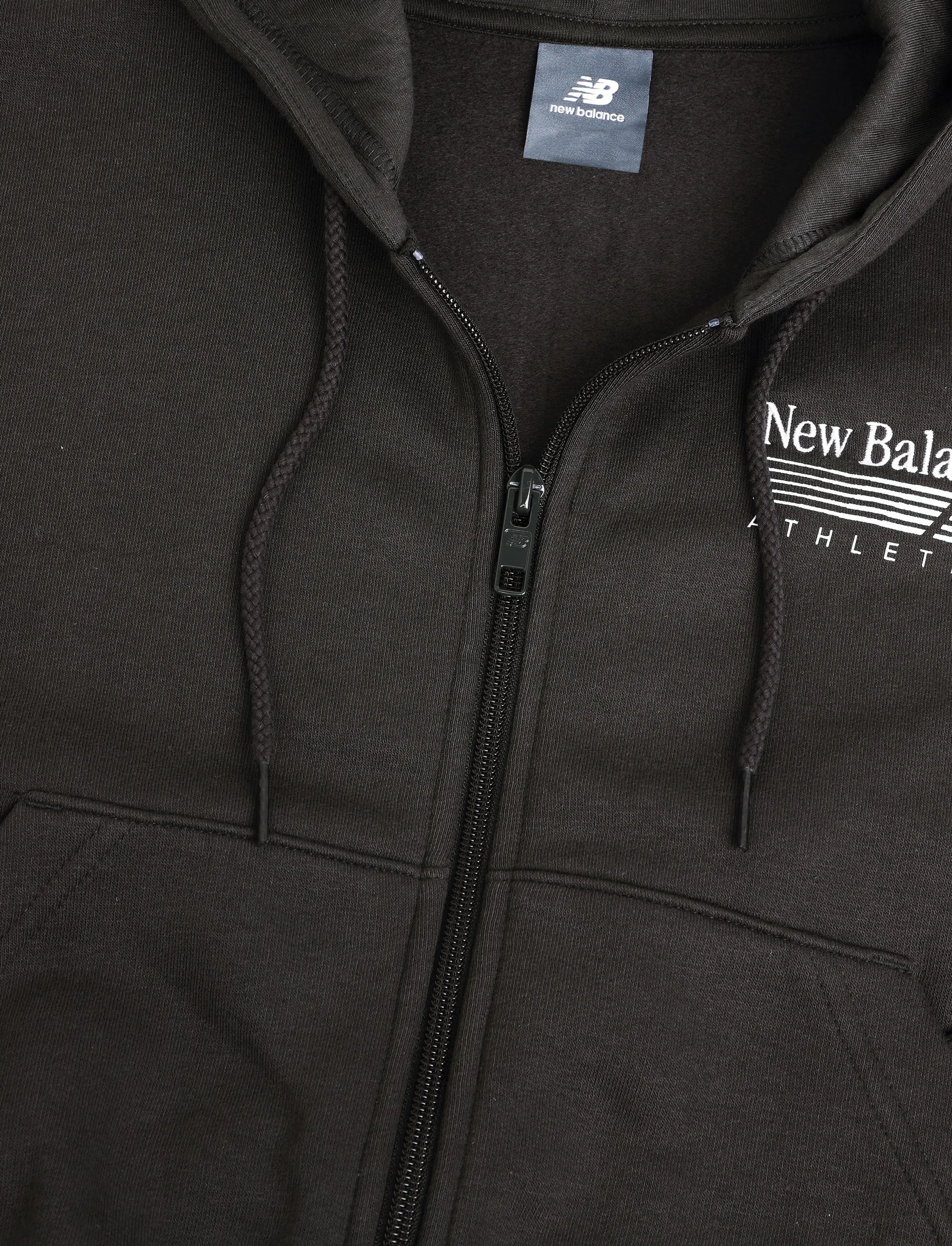 New Balance - Trackside Fleece Full Zip - huvtröjor - black cement - 2