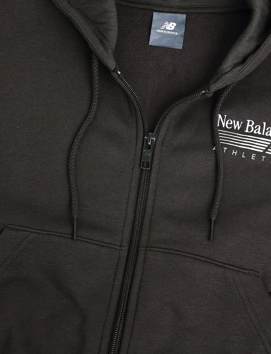 New Balance - Trackside Fleece Full Zip - huvtröjor - black cement - 2