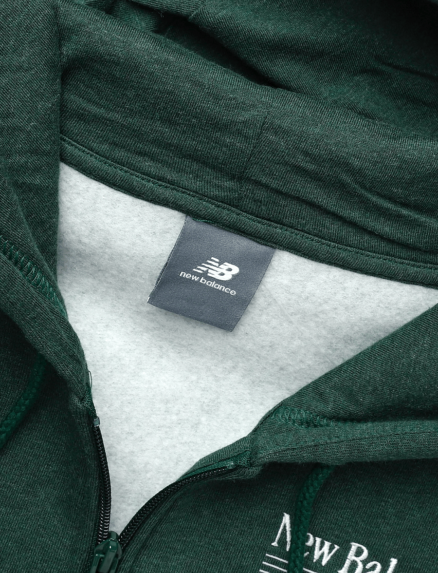 New Balance - Trackside Fleece Full Zip - kapuutsiga dressipluusid - nordic green heather - 2