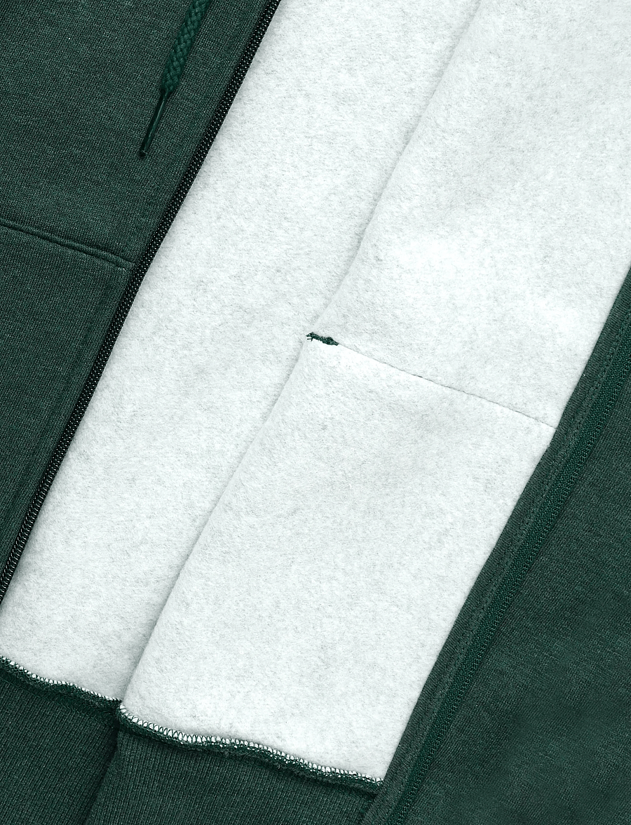 New Balance - Trackside Fleece Full Zip - kapuutsiga dressipluusid - nordic green heather - 3