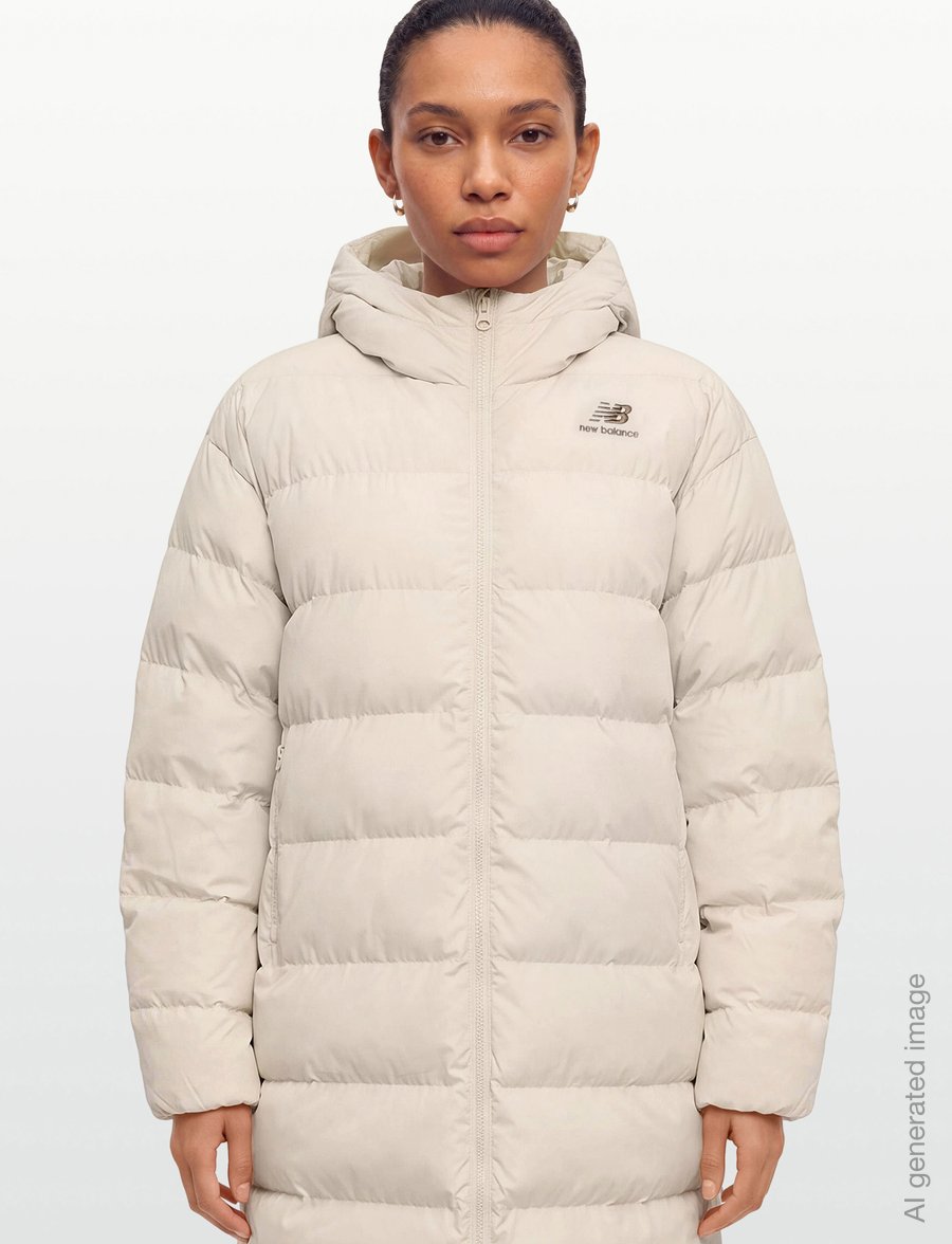 New Balance - Boston Long Puffer Jacket - daunenjacken - linen - 3