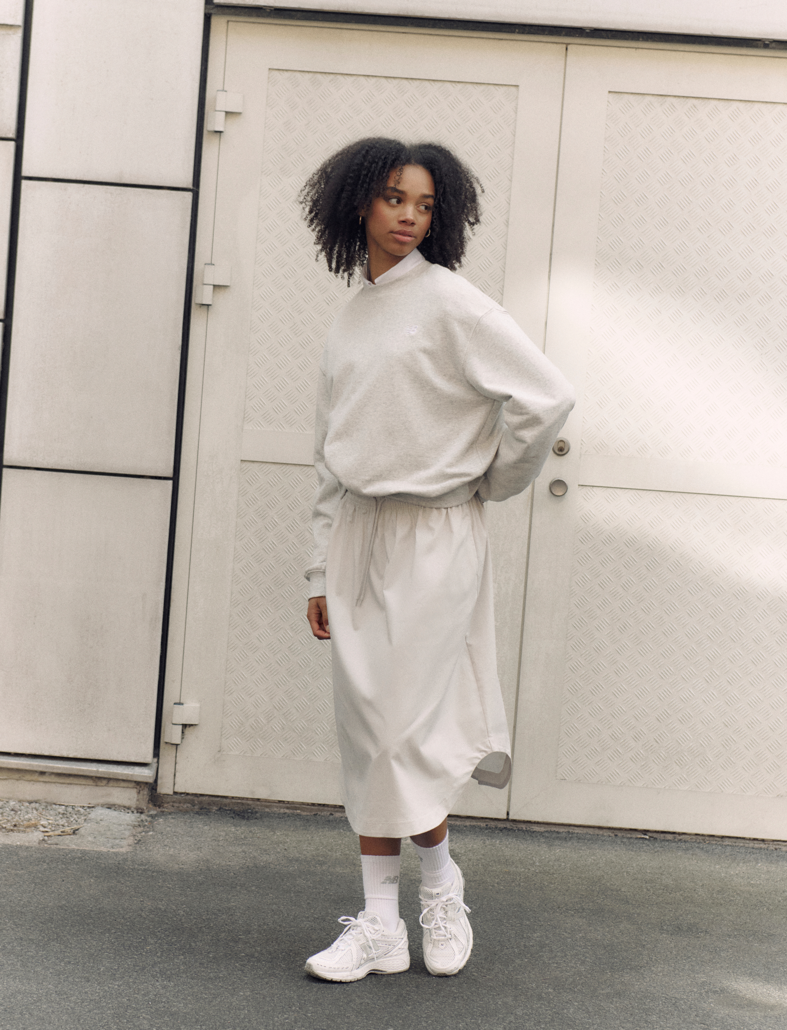 New Balance - Twill Midi Skirt - grey matter - 4