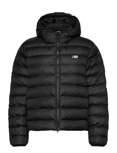New Balance Sport Essentials Hooded Puffer Jacket - Pūkinės ir dygsniuotos striukės - BLACK / black