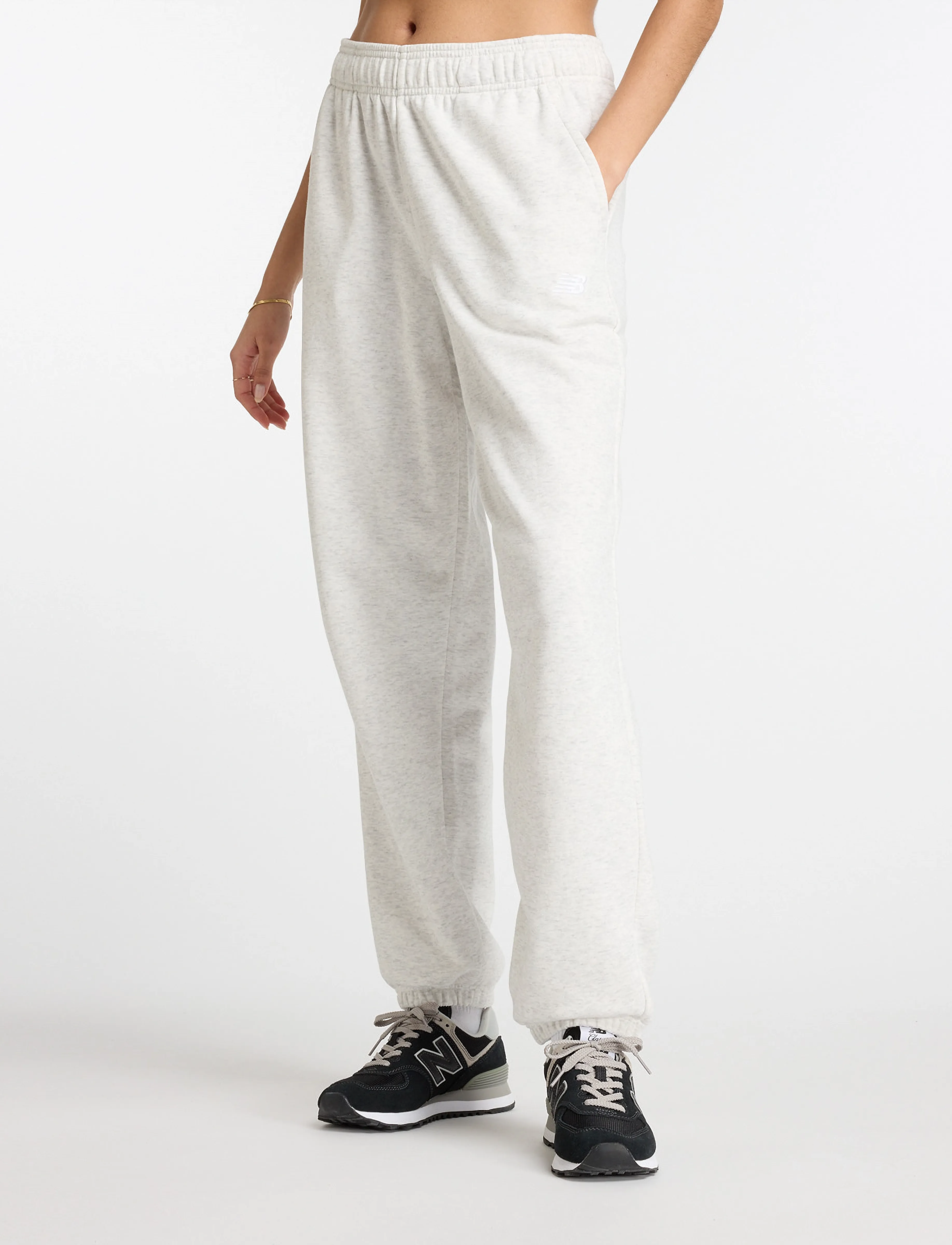 New Balance Sport Essentials French Terry Jogger, Kvinder, Joggingbukser, Grå, Str: M