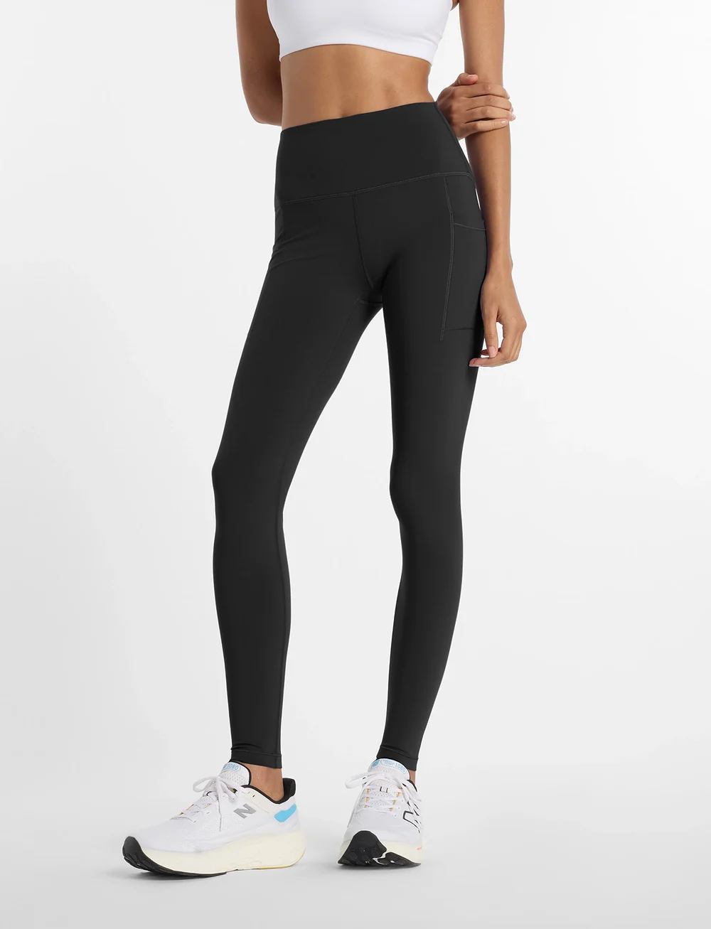 New Balance - NB Sleek Pocket High Rise Legging 27" - löpartights - black - 0