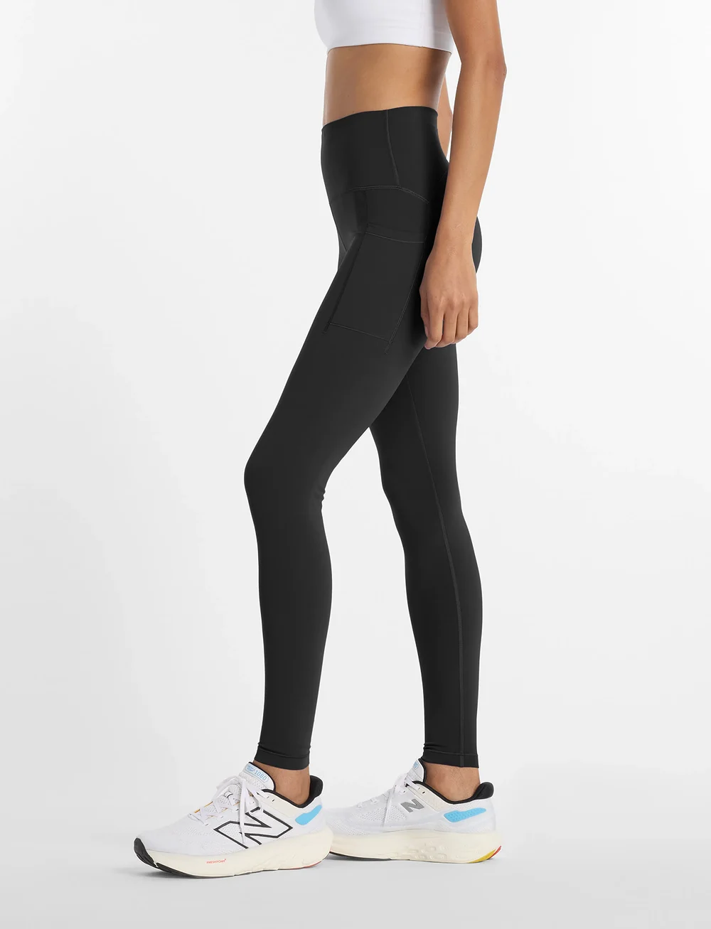 New Balance - NB Sleek Pocket High Rise Legging 27" - löpartights - black - 3