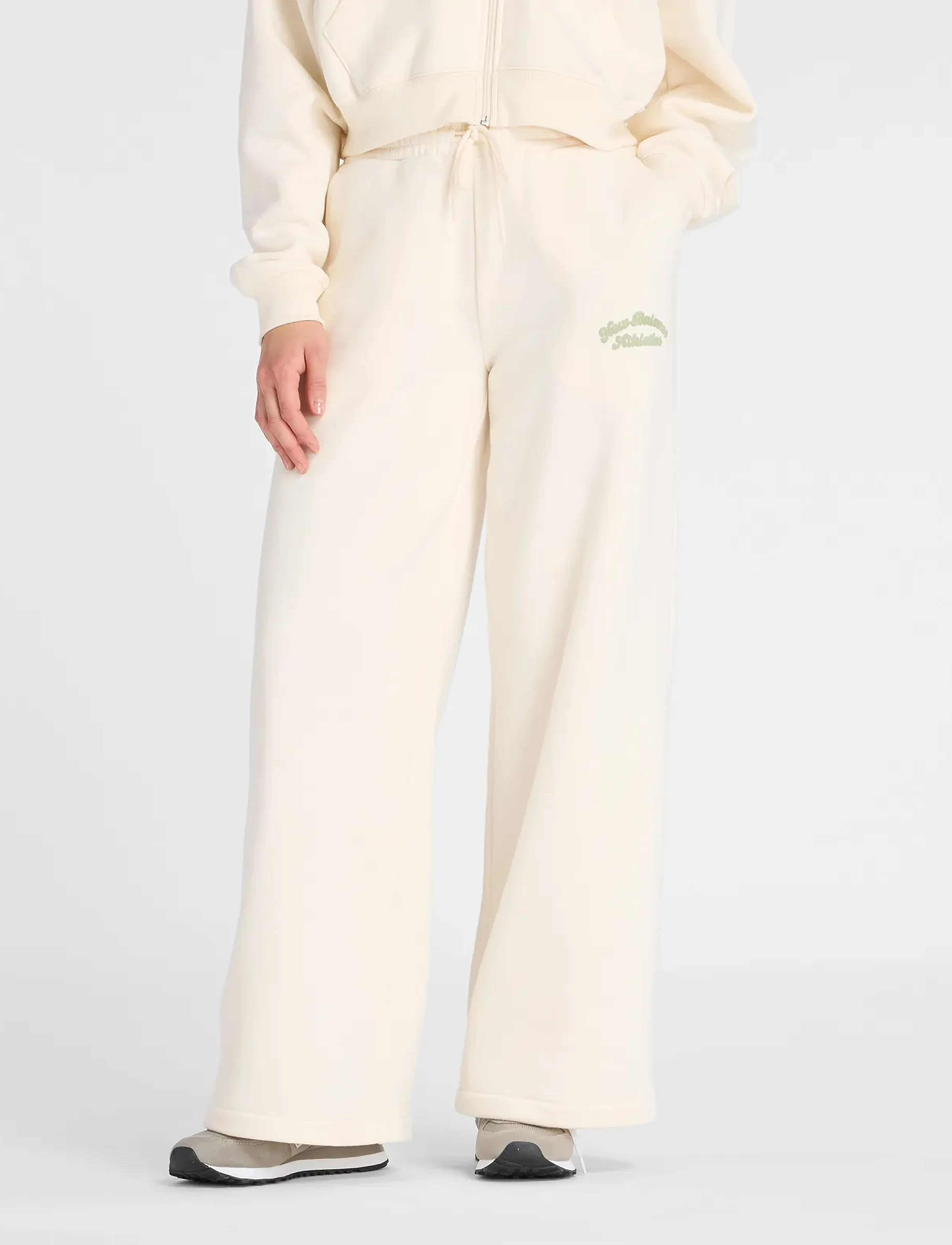 New Balance Linear Heritage Fleece Wide Leg Pant, XL, Cream, Sport > Joggingbukser, Dame