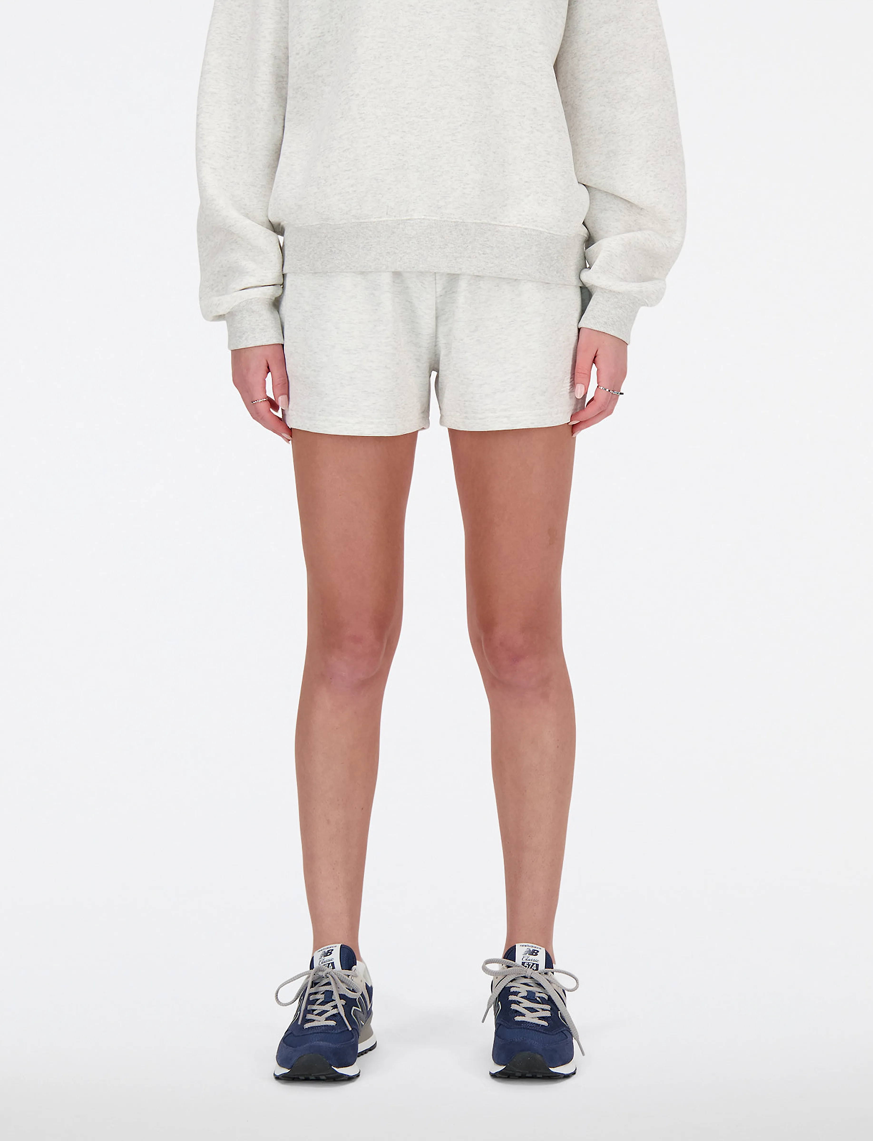 New Balance Sport Essentials French Terry Short, L, Shorts, Grau - Sweat Frauen