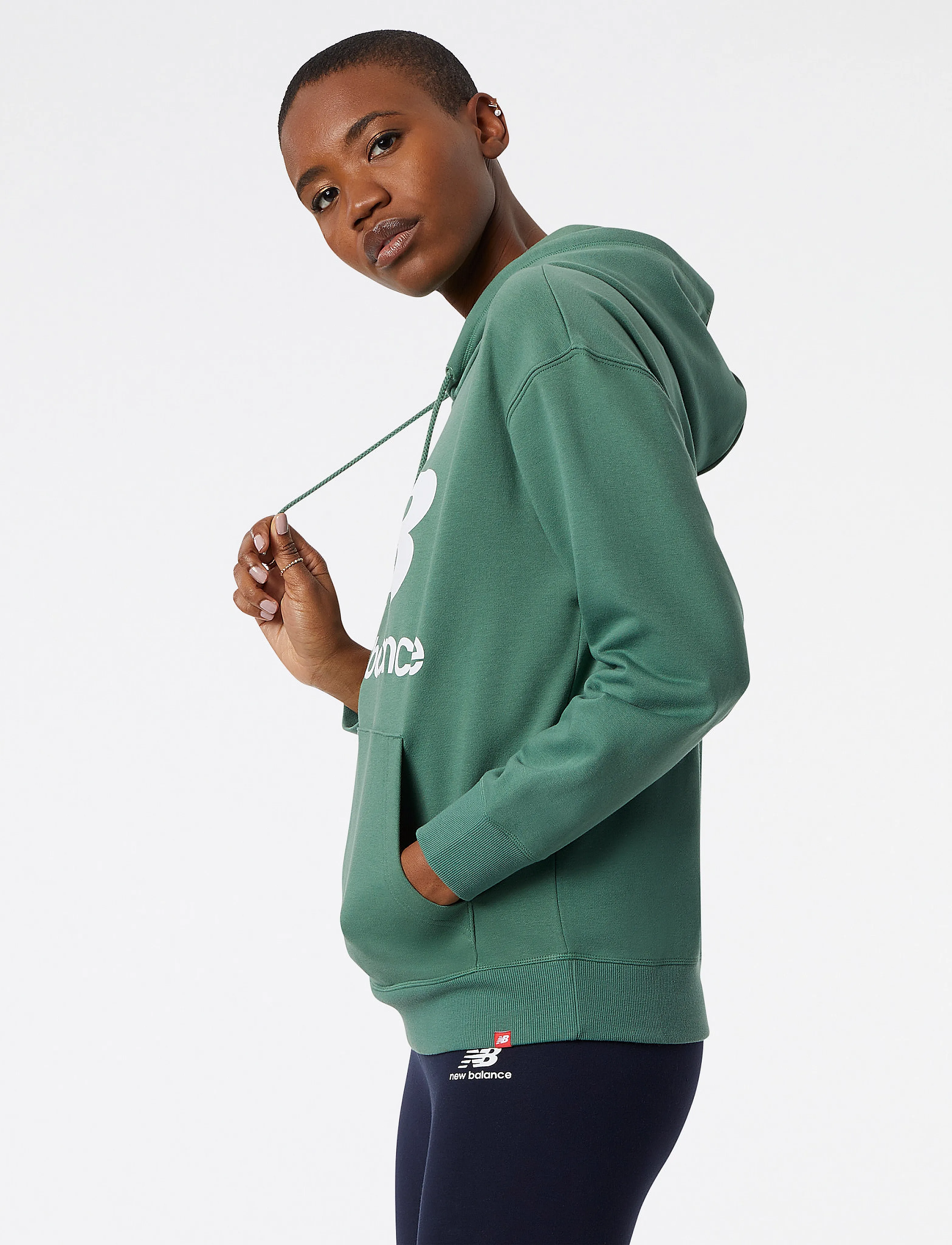 New Balance - NB Essentials Stacked Logo Oversized Pullover Hoodie - jade - 3