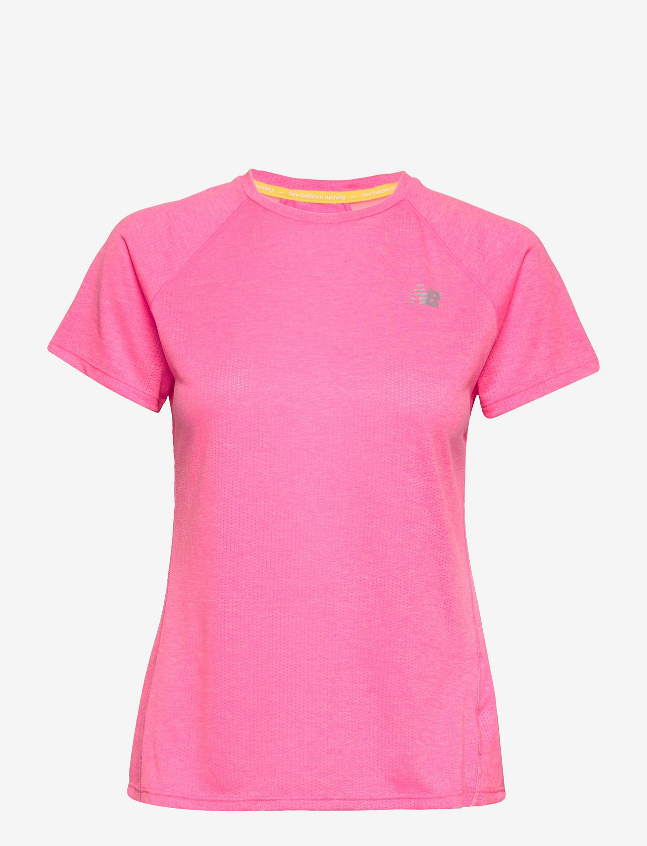 New Balance - Impact Run Short Sleeve - najniższe ceny - vibrant pink heather - 0