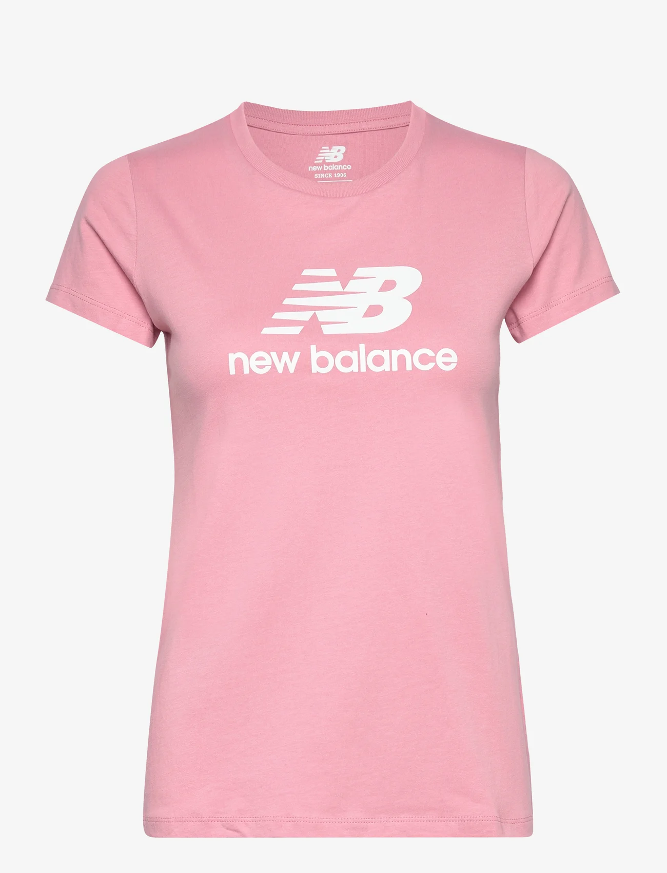 New Balance - NB Essentials Stacked Logo T-Shirt - t-shirts - hazy rose - 0