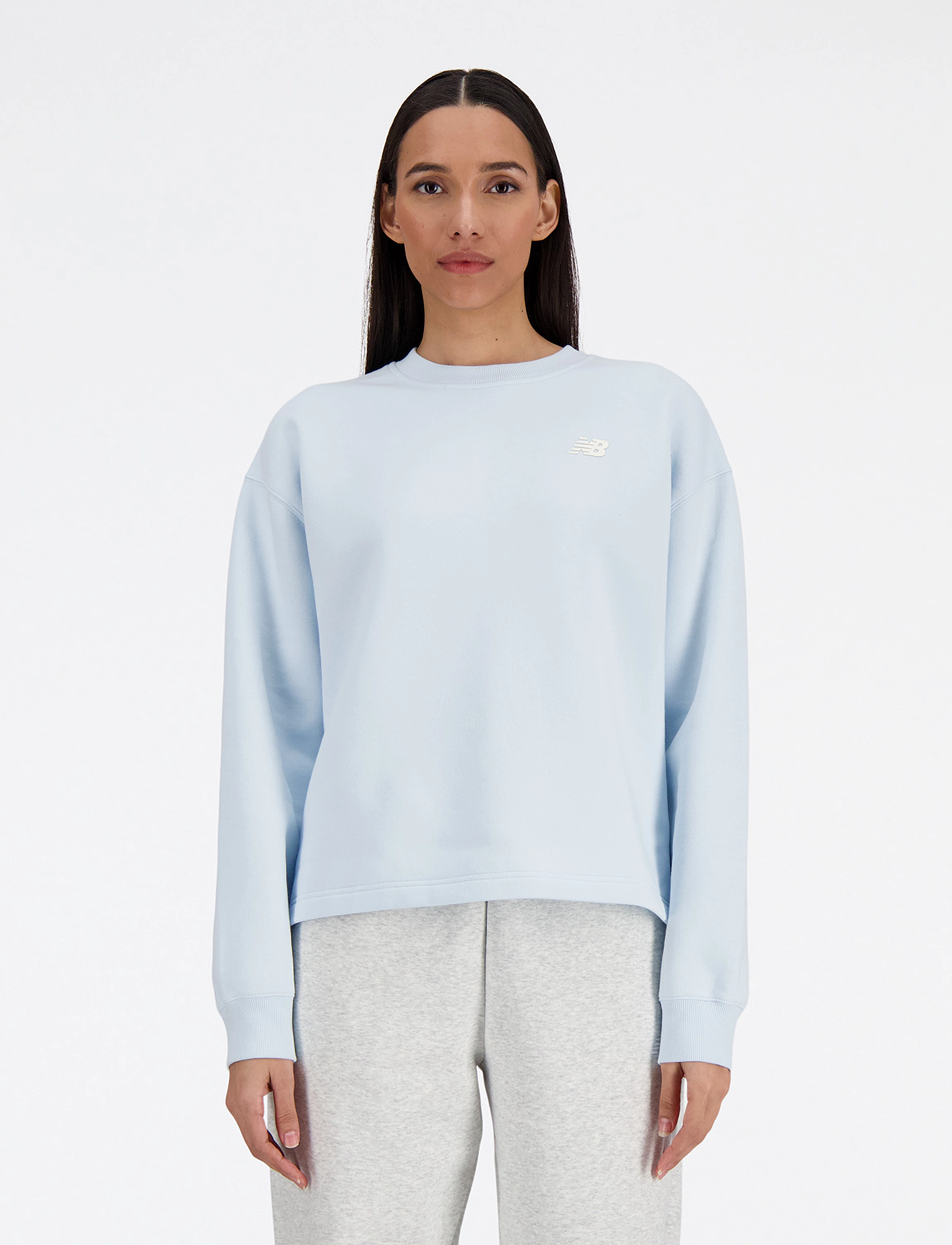 New Balance - Linear Heritage Brushed Back Fleece Crewneck - quarry blue - 2