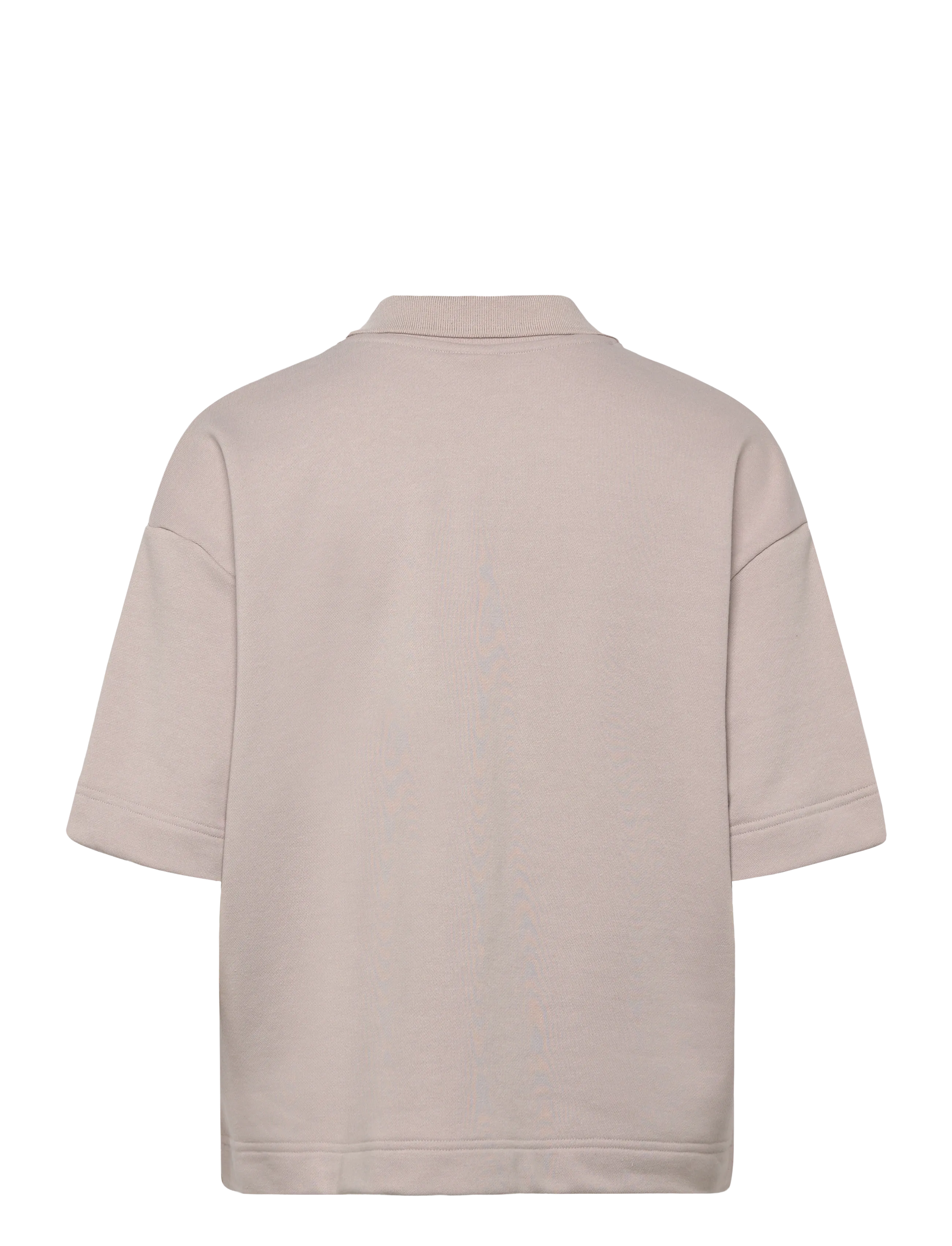New Balance - Linear Heritage French Terry Collared Shirt - toppar & t-shirts - moonrock - 1