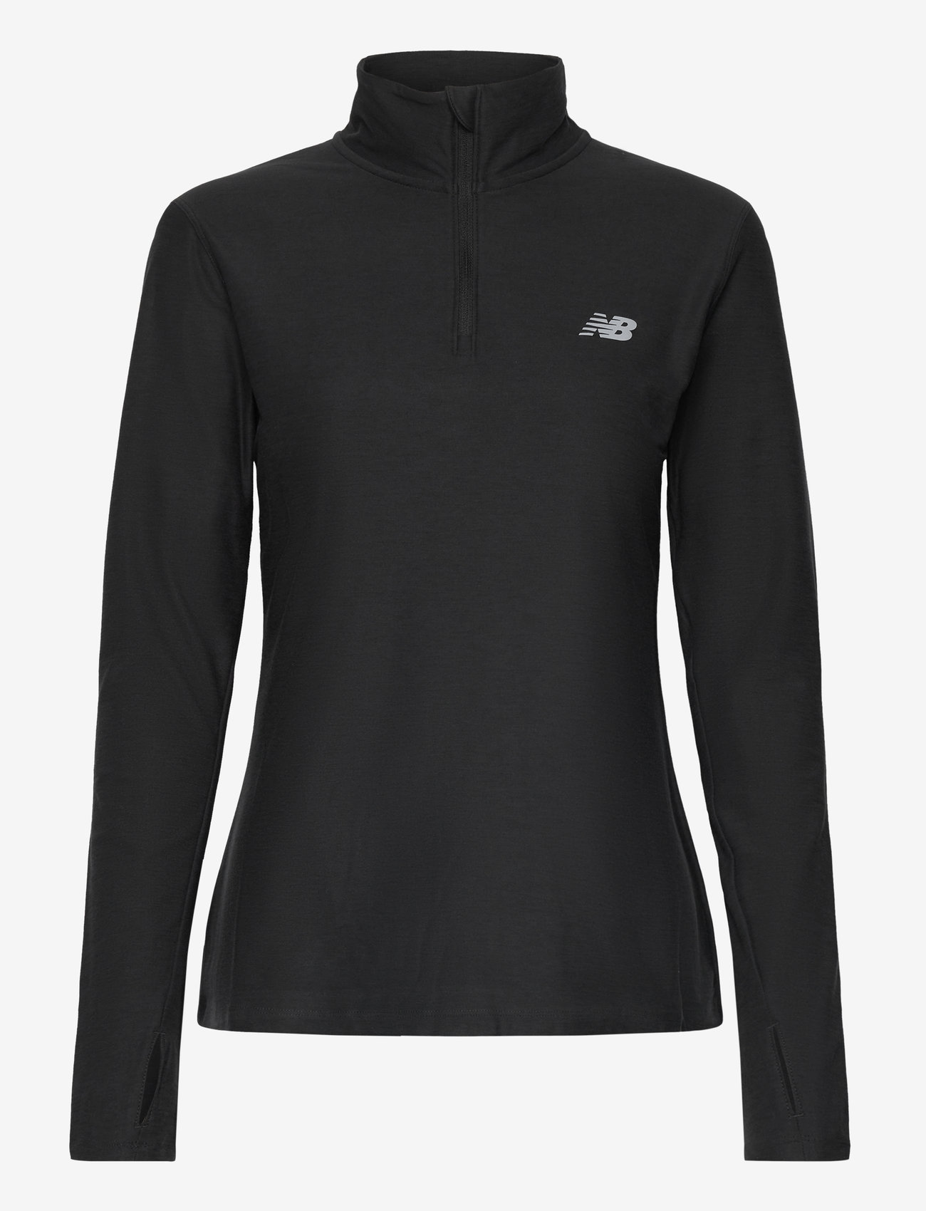 New Balance - Sport Essentials Space Dye Quarter Zip - langærmede t-shirts - black heather - 0