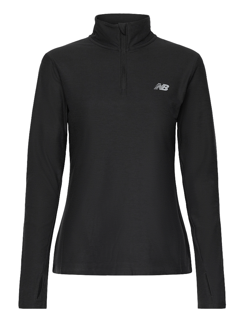 New Balance - Sport Essentials Space Dye Quarter Zip - langarmshirts - black heather - 0