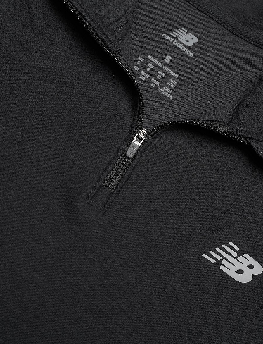 New Balance - Sport Essentials Space Dye 1/4 Zip - pikkade varrukatega alussärgid - black heather - 2