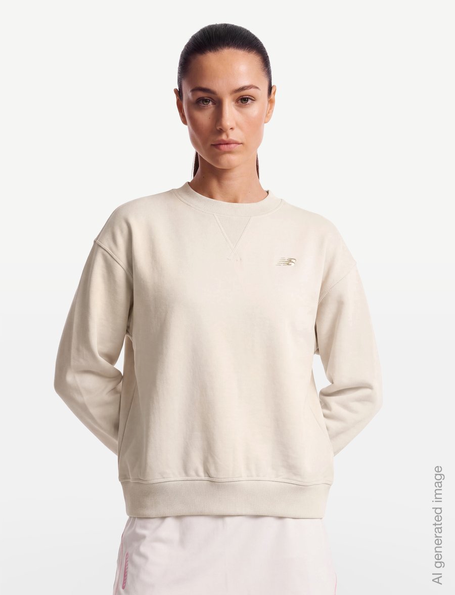 New Balance - Athletics French Terry Crew - overdele - linen - 3