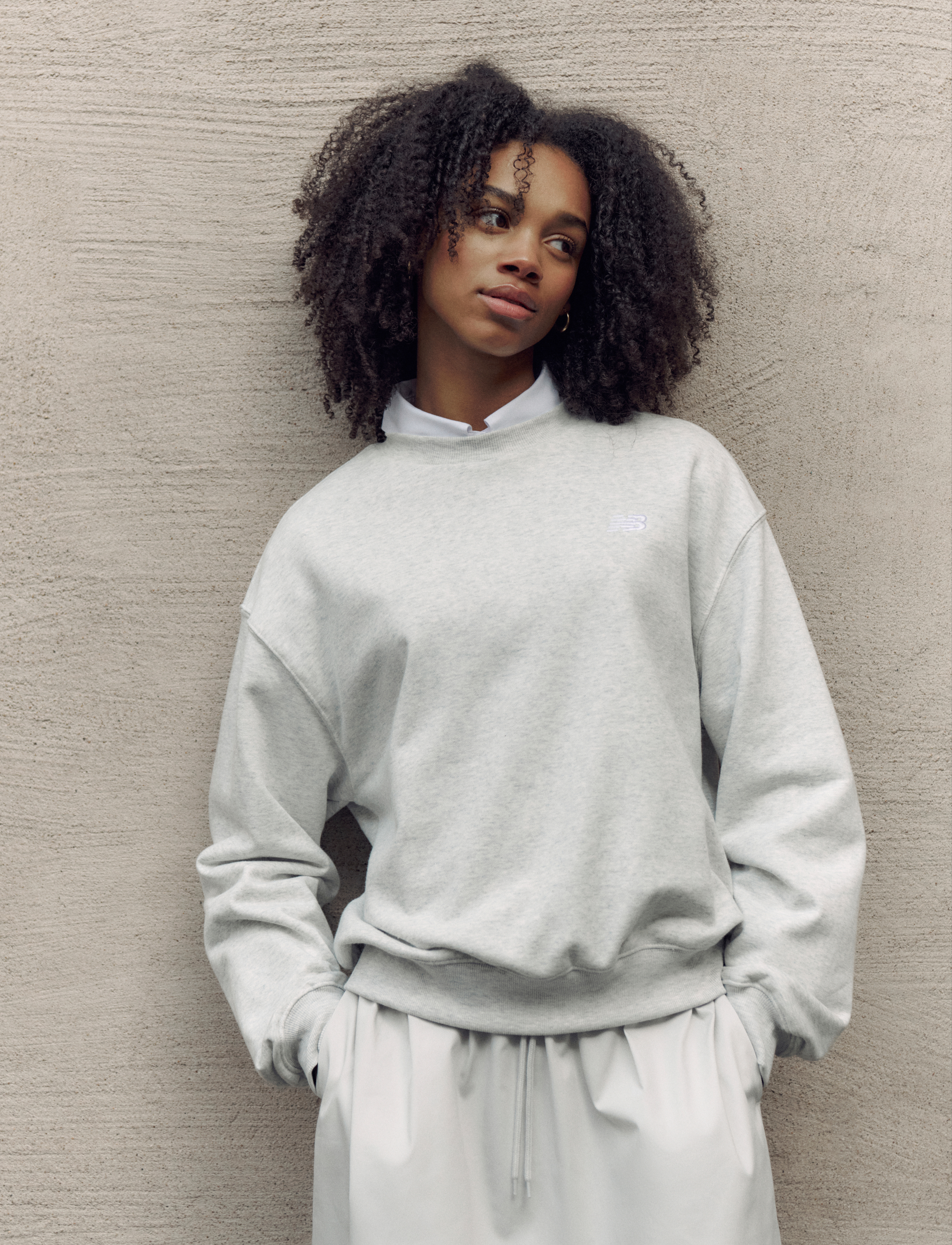 New Balance Sport Essentials Fleece Crew, Kvinder, Fleece Crew Sweatshirt, Grå, Str: XL