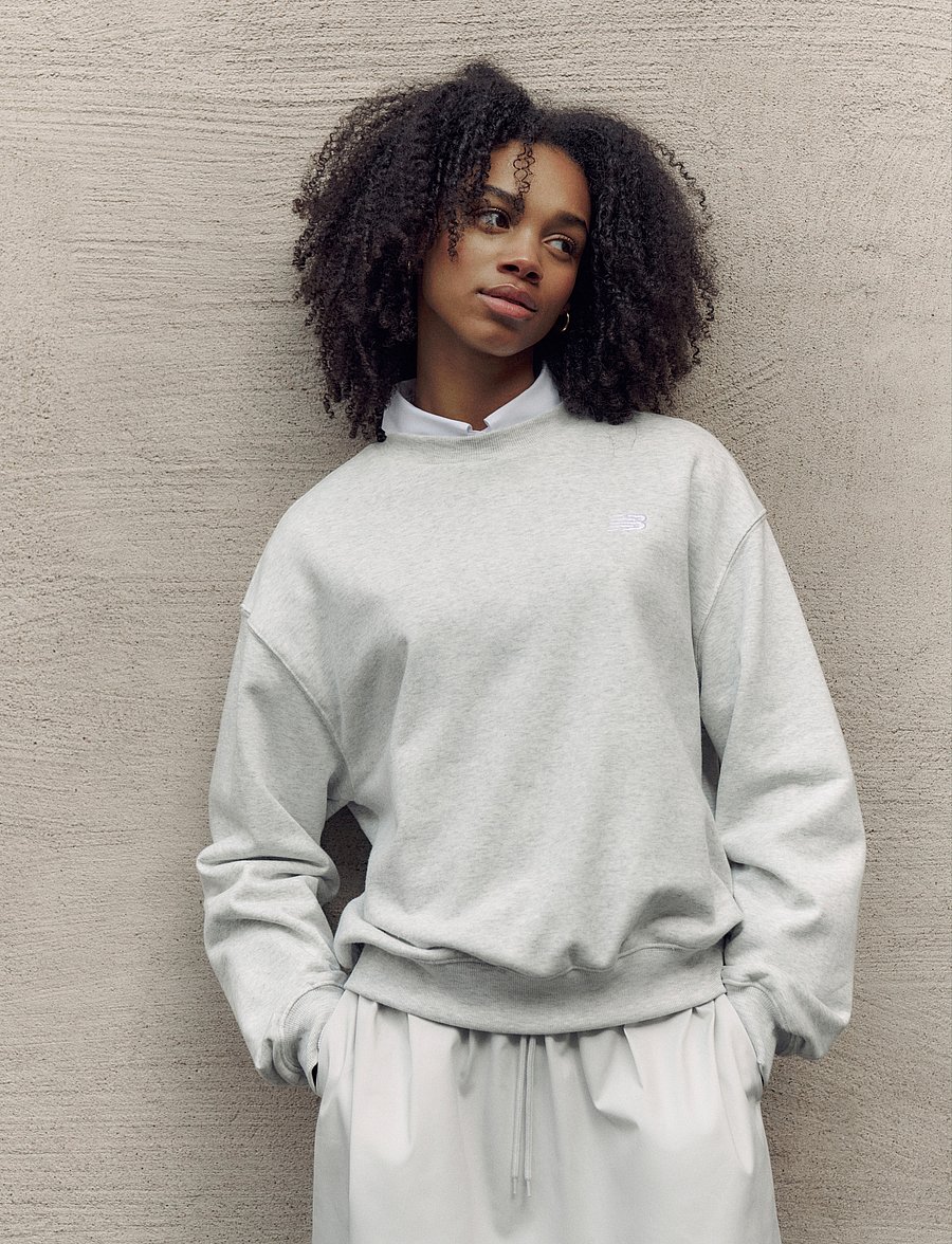 New Balance - Sport Essentials Fleece Crew - sweatshirts - ash heather - 0